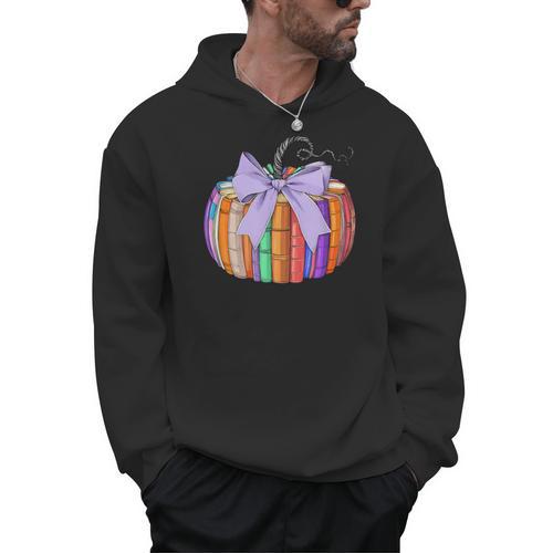 Fall Pumpkin Books Lover Halloween Teacher Teaching Staff Men Hoodie - teacherstshirts.com