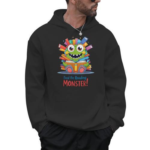 Feed The Reading Monster Halloween Teacher Men Hoodie - teacherstshirts.com UK