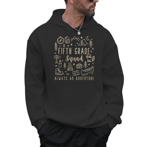 Fifth Grade Squad Adventure Camping 5th Grade Teacher Kids Men Hoodie - teacherstshirts.com AU