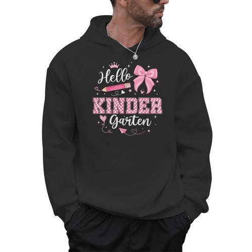 First Day Of School Teacher Girl Coquette Hello Kindergarten Men Hoodie - teacherstshirts.com UK