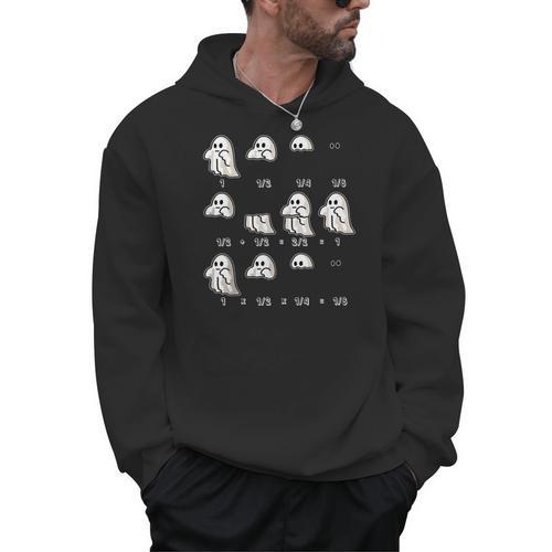 Fractions Math Teacher Ghost Math Halloween Humorous Men Hoodie - teacherstshirts.com UK