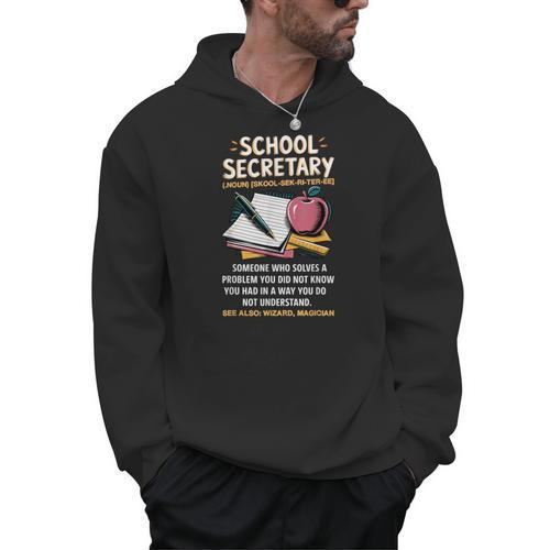 Front Office Teacher Admin Meaning School Secretary Men Hoodie - teacherstshirts.com DE