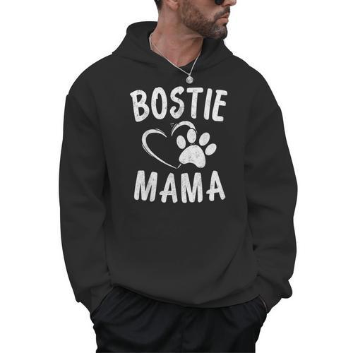 Fun Bostie Mama Dog Lover Apparel Boston Terrier Mom Men Hoodie - Bostonterriersmerch.com CA