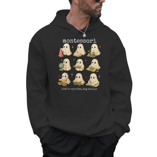 Ghosts Halloween Montessori Teacher Educator Costume Men Hoodie - teacherstshirts.com