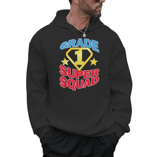 Grade 1 Super Squad Superhero Teacher Team Men Hoodie - teacherstshirts.com