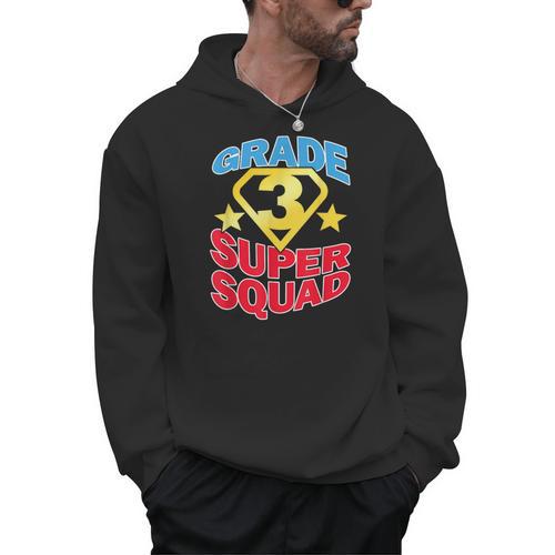 Grade 3 Super Squad Superhero Teacher Team Men Women Girls Kids Men Hoodie - teacherstshirts.com