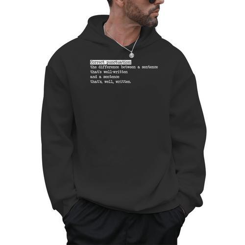 Grammar Teacher And Punny Punctuation Men Hoodie - teacherstshirts.com