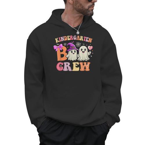 Groovy Kindergarten Boo Crew Kinder Halloween Teacher Kids Men Hoodie - teacherstshirts.com CA