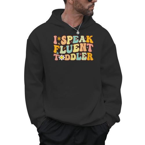 Groovy I Speak Fluent Toddler Daycare Provider Teacher Men Hoodie - teacherstshirts.com AU