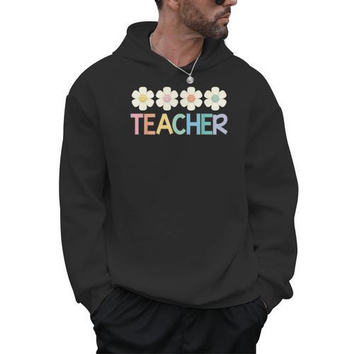 Groovy Teacher Cute Daisy Flower Retro Back To School Men Hoodie - teacherstshirts.com AU
