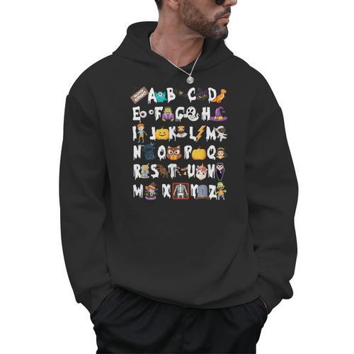 Halloween Alphabet ABCs Learning Kindergarten Teacher Men Women Kids Men Hoodie - teacherstshirts.com AU
