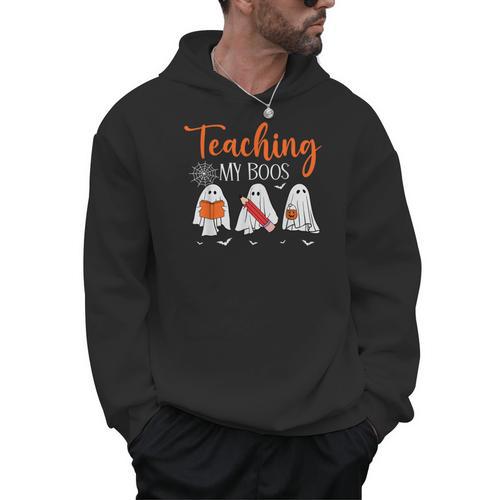 Halloween Ghost Teachers Teaching My Boos Costume Women Men Men Hoodie - teacherstshirts.com UK