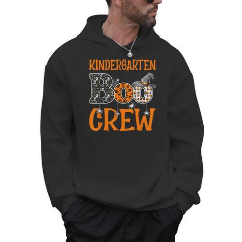 Halloween Kindergarten Boo Crew Kinder Teacher Student Men Hoodie - teacherstshirts.com CA