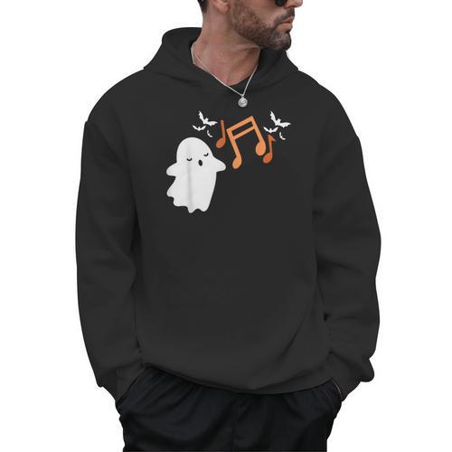 Halloween Music Note Ghost Teacher Fall Musical Instrument Men Hoodie - teacherstshirts.com
