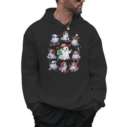 Halloween PE Teacher Ghost Playing Sports Physical Education Men Hoodie - teacherstshirts.com UK