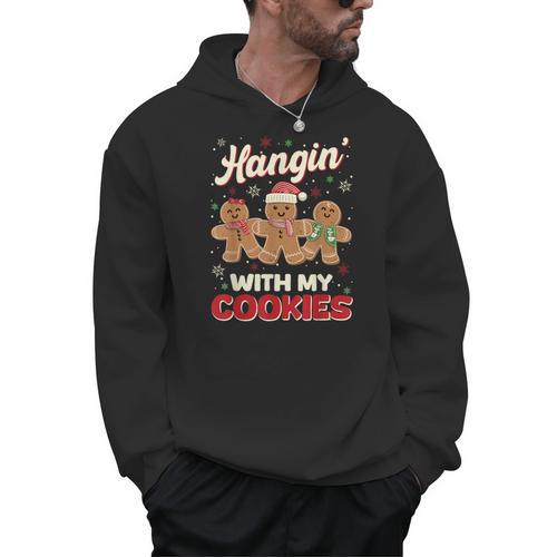Hangin With My Cookies Gingerbread Man Xmas Teacher Men Hoodie - teacherstshirts.com DE