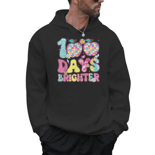 Happy 100th Day Of School 100 Days Brighter Teachers Kids Men Hoodie - teacherstshirts.com UK