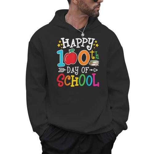 Happy 100th Day Of School Teachers 100 Days Of School Kids Men Hoodie - teacherstshirts.com