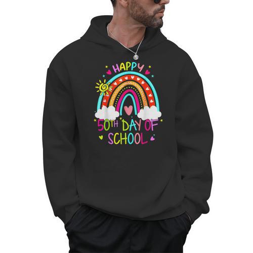 Happy 50th Days Of School Rainbow Teacher 50 Days Smarter Men Hoodie - teacherstshirts.com UK