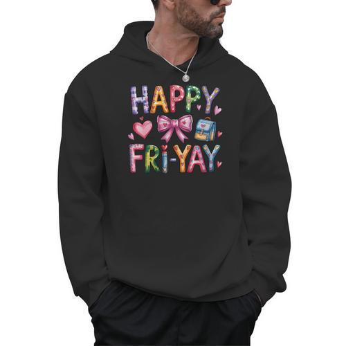 Happy Fri-Yay Teacher Fry Yay Friday Weekend Cute Fri-Yay Men Hoodie - teacherstshirts.com