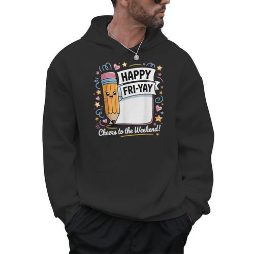 Happy Fri-Yay Teacher Fry Yay Friday Weekend Men Hoodie - teacherstshirts.com AU