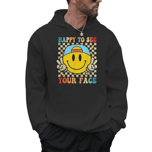 Happy To See Your Face Hippie Smile Back To School Teachers Men Hoodie - teacherstshirts.com CA
