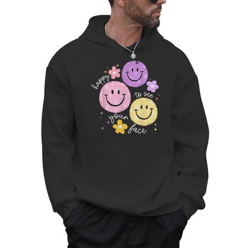 Happy To See Your Face Teacher Flower Back To School Men Hoodie - teacherstshirts.com