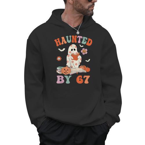 Haunted By 67 Boo Ghost Teacher 6 7 Halloween Costume Men Hoodie - teacherstshirts.com UK
