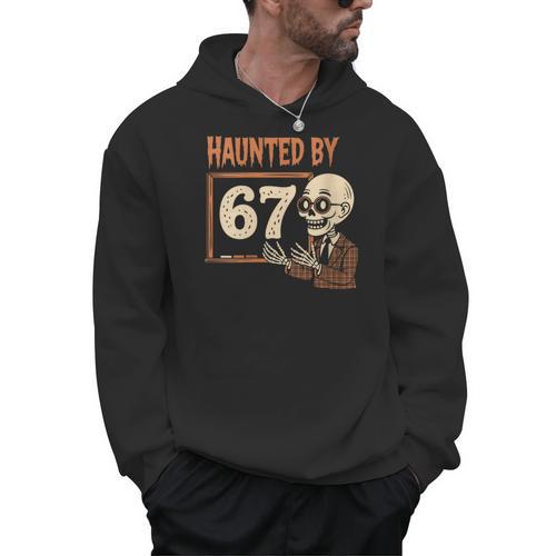 Haunted By 67 Halloween 67 Meme Six Seven Teacher Men Hoodie - teacherstshirts.com AU