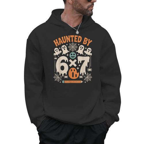 Haunted By 6x7 Math Teacher Halloween Pun Men Hoodie - teacherstshirts.com DE