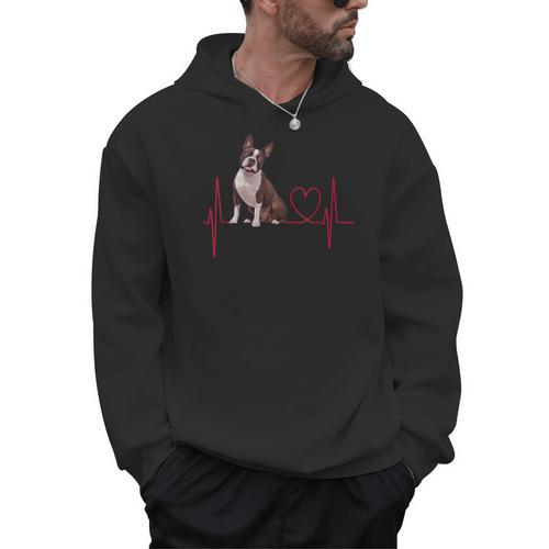 Heartbeat Boston Terrier Dog Men Hoodie - Bostonterriersmerch.com DE