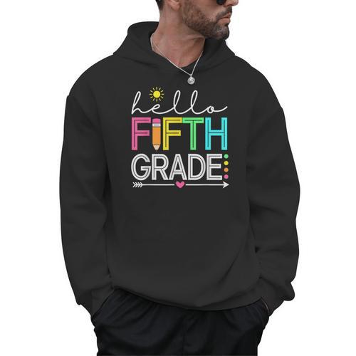 Hello Fifth Grade Teacher Student 5th Grade Back To School Men Hoodie - teacherstshirts.com UK