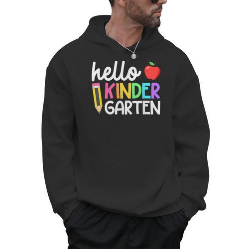 Hello Kindergarten Team Kinder Back To School Teacher Kids Men Hoodie - teacherstshirts.com UK