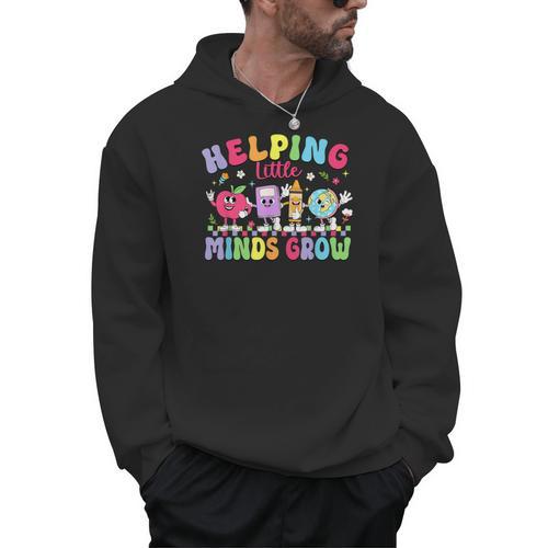 Helping Little Minds Grow Teacher Life Back To School Men Hoodie - teacherstshirts.com AU