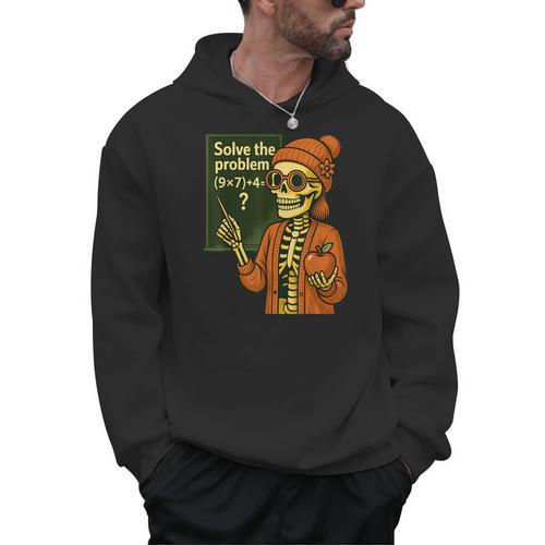 HUGvyn Halloween Skeleton Six Seven 67 Meme PEMDAS Teacher Men Hoodie - teacherstshirts.com CA