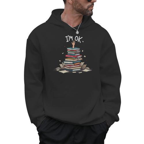 I'm Ok Read Book Reading Nerd Librarian Teacher School Men Hoodie - teacherstshirts.com AU