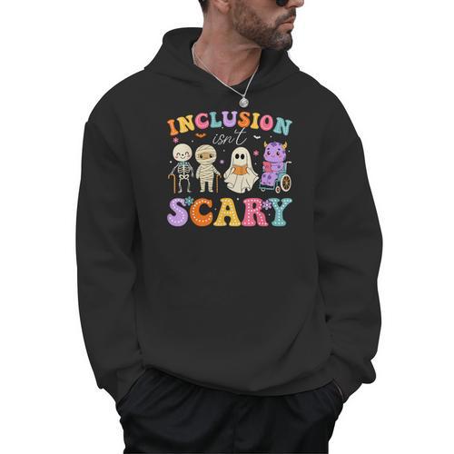 Inclusion Isn't Scary Ghost Halloween SLP Sped Teacher Men Hoodie - teacherstshirts.com DE