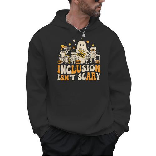 Inclusion Isn't Scary Mummy Boo Ghost Halloween SLP Teacher Men Hoodie - teacherstshirts.com