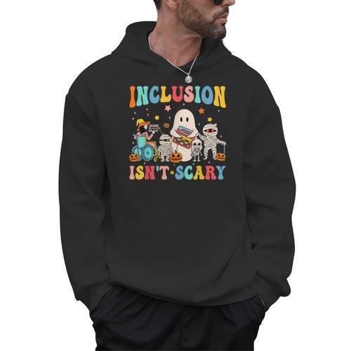 Inclusion Isn't Scary SLP Halloween Sped Teacher Therapy Men Hoodie - teacherstshirts.com DE