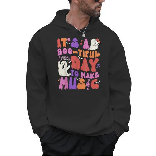 It's a Bootiful Day To Make Music Halloween Music Teacher Men Hoodie - teacherstshirts.com