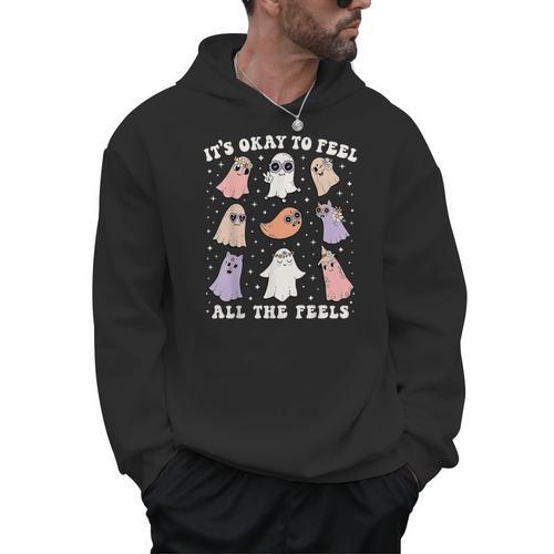 It’s Okay To Feel All The Feels Special Ed Teacher Halloween Men Hoodie - teacherstshirts.com AU