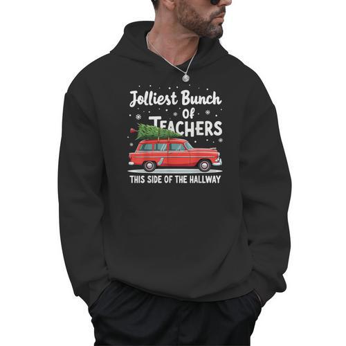 Jolliest Bunch Of Teachers This Side Of The Hallway Xmas PJ Men Hoodie - teacherstshirts.com DE