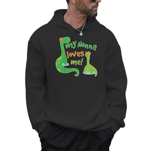 Kids My Nonna Loves Me Dinosaur Grandson Men Hoodie - Bostonterriersmerch.com