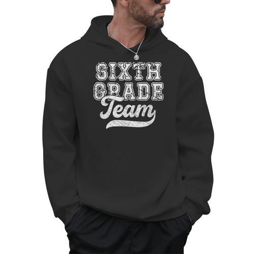 Kids Teacher Sixth Grade Retro Back To School Team 6th Grade Men Hoodie - teacherstshirts.com