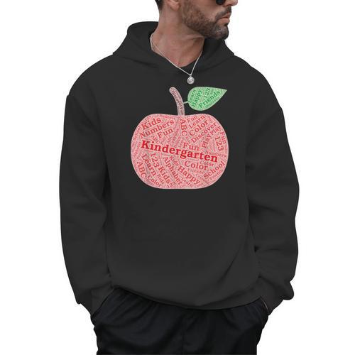 Kindergarten Apple Word Art For Teachers & Students Men Hoodie - teacherstshirts.com