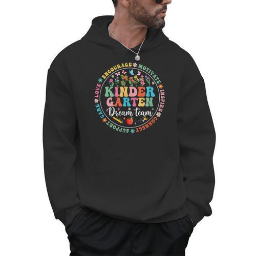 Kindergarten Dream Team Back To School Teacher Flower For Men Women Girls Kids Men Hoodie - teacherstshirts.com AU