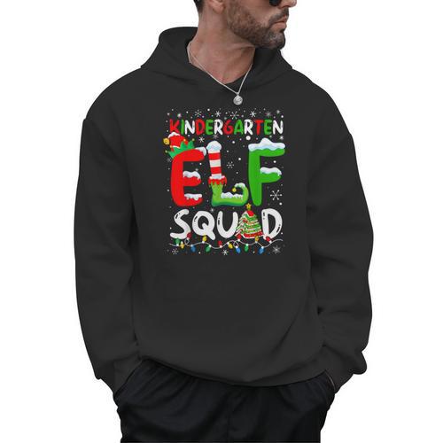 Kindergarten ELF Squad Christmas ELF Student Teacher Men Women Kids Men Hoodie - teacherstshirts.com