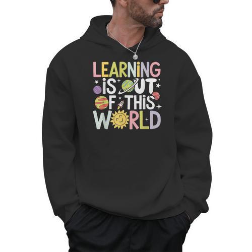Learning Is Out Of This World Space Teacher Cute Groovy Men Hoodie - teacherstshirts.com UK