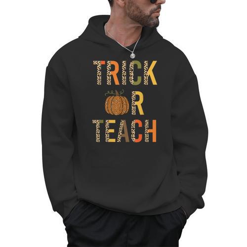 Leopard Trick Or Teach Halloween Teacher Costume Women Men Hoodie - teacherstshirts.com UK