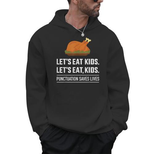Let's Eat Kids Grammar For Thanksgiving Teacher Men Hoodie - teacherstshirts.com AU